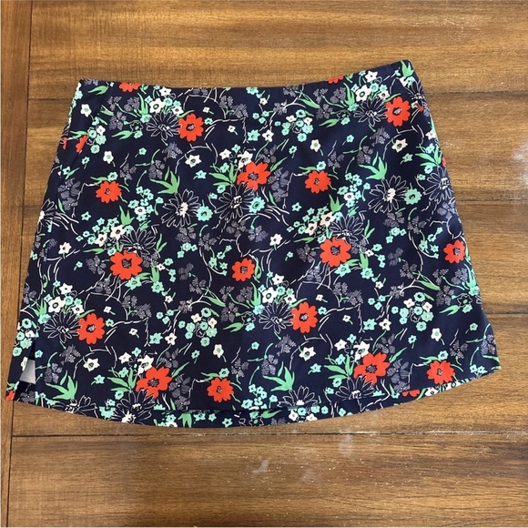Lady Hagen Skort Size 14 Short Blue Floral Pockets Golf Tennis - Picture 1 of 13